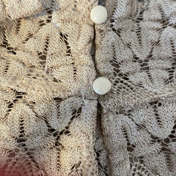 Free People Women's Simone Lace Long Sleeve Mini Dress Neutral Combo X-Small - Picture 6 of 11